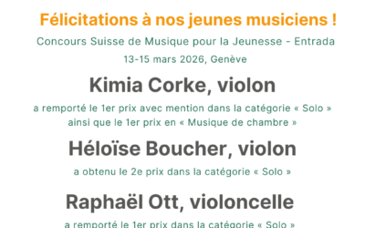 Félicitations à Kimia, Héloïse et Raphaël !