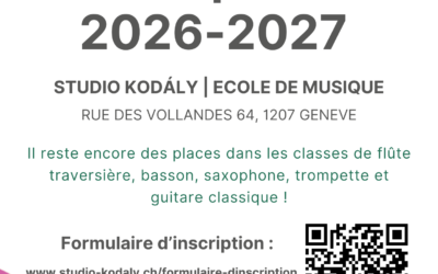 Il reste des places pour 2026-2027 ! 🎶